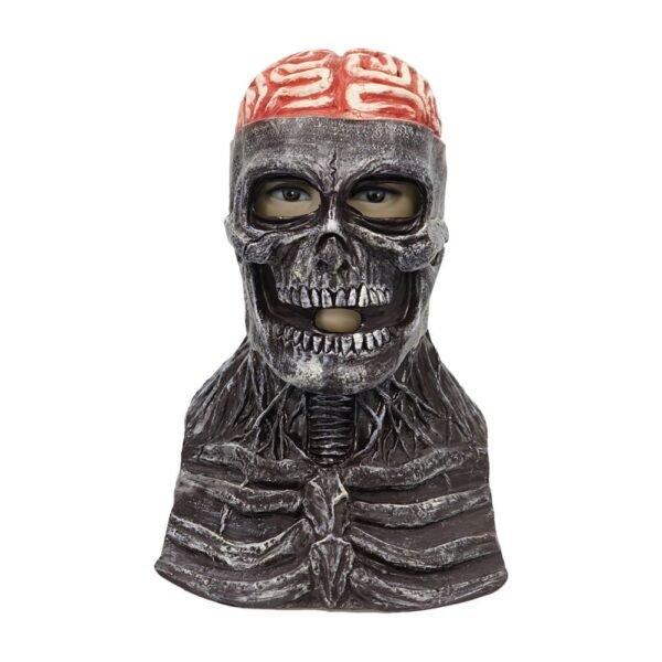 Terrifying brain helmet, funny and scary scream, latex mask, Halloween skull mask