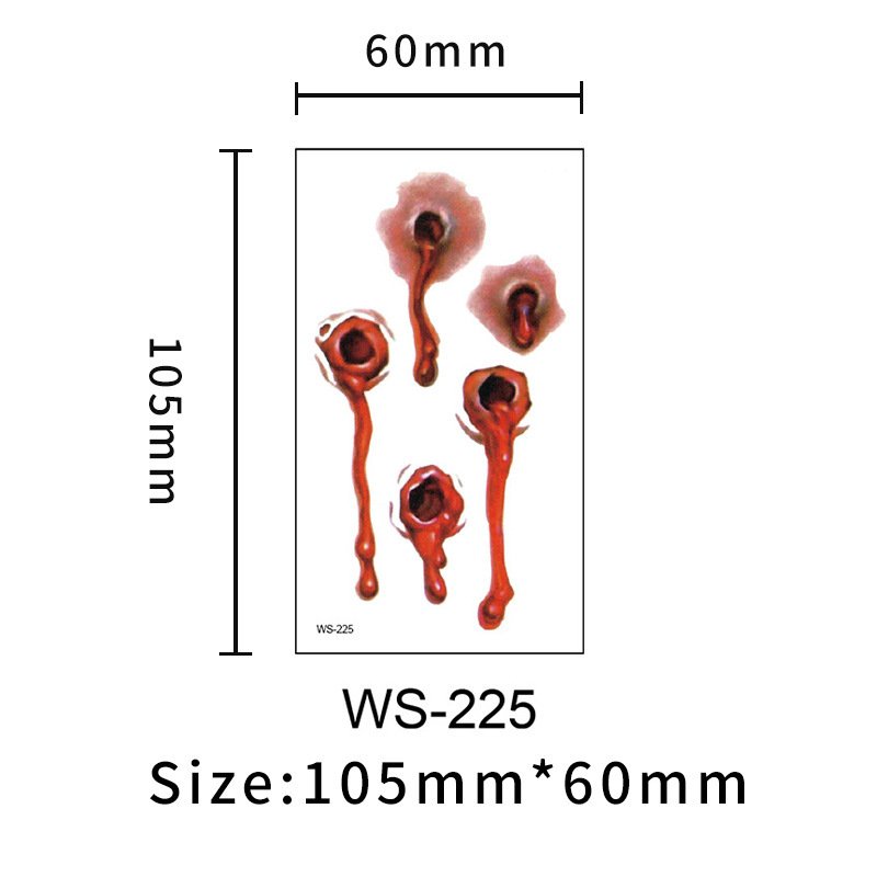 Halloween horror scar tattoo sticker waterproof for bloody wounds knife scars makeup party temporary face sticker - Image 4