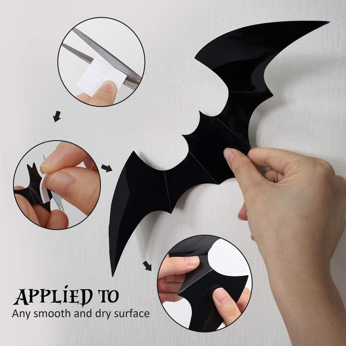 Halloween decoration items - Bat-themed party decoration scene layout wall stickers - Image 3