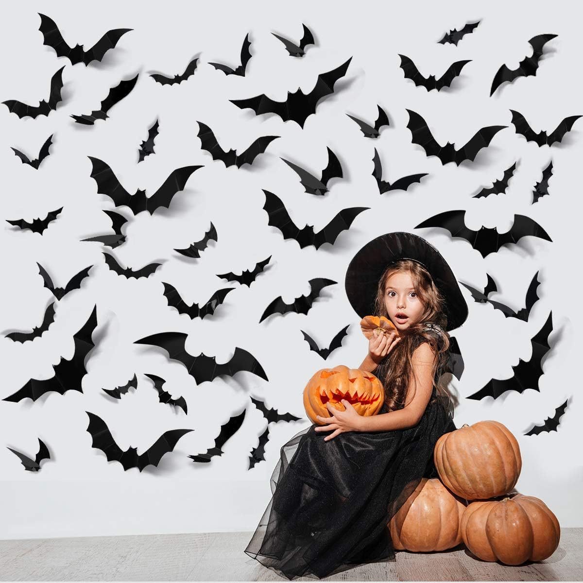 Halloween decoration items - Bat-themed party decoration scene layout wall stickers - Image 5